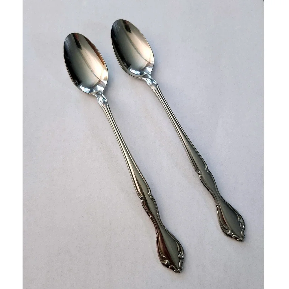 Oneida Community Iced Tea Spoons 2pc Silver CANTATA Stainless Steel